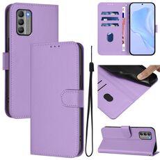 For Nokia G400 Skin Feel Solid Color Leather Phone Case with Lanyard(Lavender Purple)