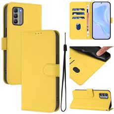 For Nokia G400 Skin Feel Solid Color Leather Phone Case with Lanyard(Lemon Yellow)