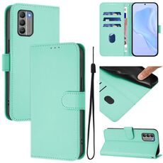 For Nokia G400 Skin Feel Solid Color Leather Phone Case with Lanyard(Mint Green)