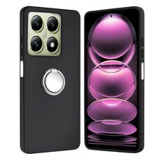 Per Xiaomi 14T Custodia per telefono in TPU con supporto ad anello opaco (argento)