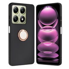 Per Xiaomi 14T Pro Custodia per telefono in TPU con supporto ad anello opaco (oro rosa)