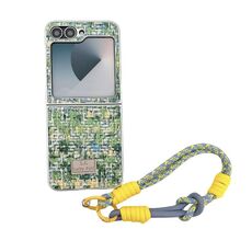 For Samsung Galaxy Z Flip6 Illusory Color Weaving Texture Phone Case with Color Strap(Green)