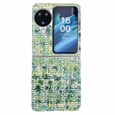 For OPPO Find N3 Flip Illusory Color Weaving Texture Phone Case(Green)