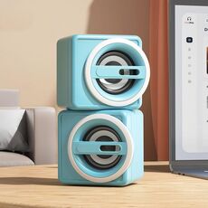 K1 Mini Desktop Computer Altoparlanti cablati USB Subwoofer Speaker, Colore: Light Edition Azzurro