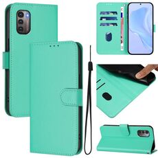 For Nokia G11 4G / G21 4G Skin Feel Solid Color Leather Phone Case with Lanyard(Green)
