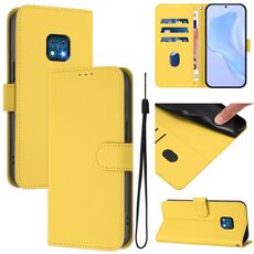 For Nokia XR20 Skin Feel Solid Color Leather Phone Case with Lanyard(Lemon Yellow)