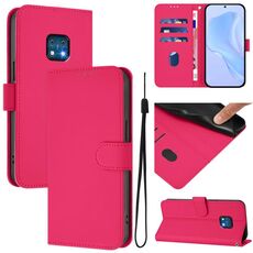 For Nokia XR20 Skin Feel Solid Color Leather Phone Case with Lanyard(Rose Red)