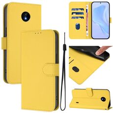 For Nokia C10 / C20 Skin Feel Solid Color Leather Phone Case with Lanyard(Lemon Yellow)