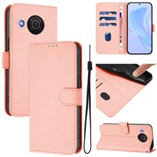 For Nokia X20 / X10 Skin Feel Solid Color Leather Phone Case with Lanyard(Pink)