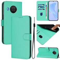 For Nokia X20 / X10 Skin Feel Solid Color Leather Phone Case with Lanyard(Green)
