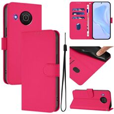 For Nokia X20 / X10 Skin Feel Solid Color Leather Phone Case with Lanyard(Rose Red)