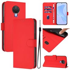 For Nokia 6.3 / G20 / G10 Skin Feel Solid Color Leather Phone Case with Lanyard(Red)