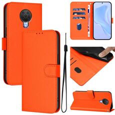For Nokia 6.3 / G20 / G10 Skin Feel Solid Color Leather Phone Case with Lanyard(Orange)