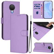 For Nokia 6.3 / G20 / G10 Skin Feel Solid Color Leather Phone Case with Lanyard(Lavender Purple)