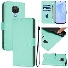 For Nokia 6.3 / G20 / G10 Skin Feel Solid Color Leather Phone Case with Lanyard(Mint Green)