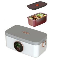 Lunch box ricaricabile USB da 1000 ml, riscaldamento wireless, regolazione del tempo, Bento box (bianco)
