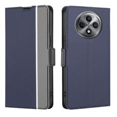 Per OPPO Reno12 F 5G Custodia in pelle con pulsanti laterali e texture Twill (blu)