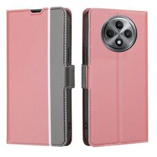 Per OPPO Reno12 F 5G Custodia in pelle con pulsanti laterali in twill texture (rosa)