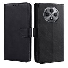 Per OPPO Reno12 F 5G Custodia in pelle con fibbia a ribalta e texture in vitello (nero)