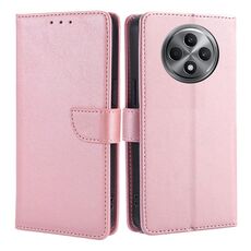 Per OPPO Reno12 F 5G Custodia in pelle con fibbia a ribalta e texture in vitello (oro rosa)