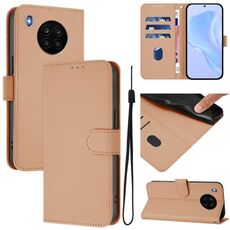 Per Honor 50 Lite / Huawei nova 8i Custodia in pelle tinta unita con cordino (nudo)