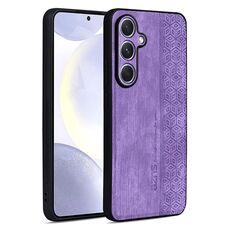 Per Samsung Galaxy S25+ 5G AZNS Custodia per telefono con effetto pelle in rilievo 3D (viola)