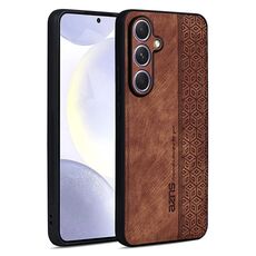 Per Samsung Galaxy S25+ 5G AZNS Custodia per telefono con effetto pelle in rilievo 3D (marrone)