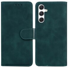 Per Samsung Galaxy S25+ 5G Custodia in pelle Flip Skin Feel Pure Color (verde)