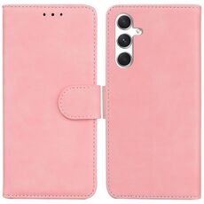 Per Samsung Galaxy S25+ 5G Custodia in pelle Flip Skin Feel Pure Color (rosa)