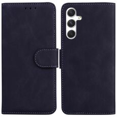 Per Samsung Galaxy S25+ 5G Custodia in pelle Flip Skin Feel Pure Color (Nero)