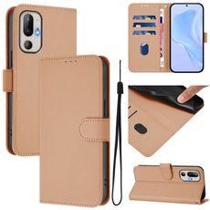 Per HTC U24 Pro Custodia in pelle tinta unita con cordino (nudo)