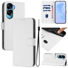 Per Honor 90 Lite / X50i Custodia in pelle tinta unita con cordino (bianco)