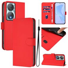 Per Honor 90 Smart / X7b 5G / 4G Custodia in pelle tinta unita con cordino (rosso)