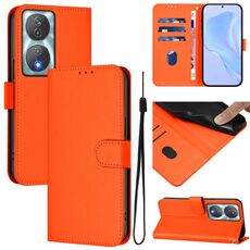 Per Honor 90 Smart / X7b 5G / 4G Custodia in pelle tinta unita con cordino (arancione)