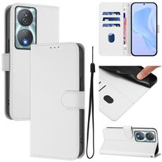 Per Honor 90 Smart / X7b 5G / 4G Custodia in pelle tinta unita con cordino (bianco)