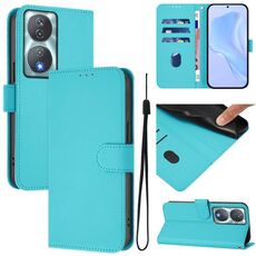 Per Honor 90 Smart / X7b 5G / 4G Custodia in pelle tinta unita con cordino (Lake Blue)