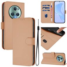 Custodia per telefono in pelle tinta unita con cordino per Honor Magic5 Pro Skin Feel (nudo)