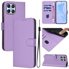 Per Honor X8 4G / X30i / Play6T Pro Custodia in pelle tinta unita con cordino (viola lavanda)