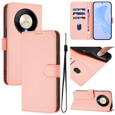 Per Honor X9b / Magic6 Lite 5G Custodia in pelle tinta unita con cordino (rosa)
