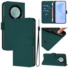 Per Honor X40 / X9a / Magic5 Lite Custodia in pelle tinta unita con cordino (verde scuro)