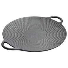 30cm Cast Iron Threaded Grill Pan Outdoor Non-Stick Frying Pan Uncoated Teppanyaki Pot