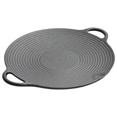 35cm Cast Iron Threaded Grill Pan Outdoor Non-Stick Frying Pan Uncoated Teppanyaki Pot