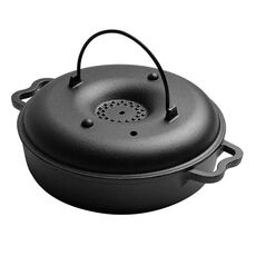 25cm Cast Iron Sukiyaki Pot Roast Sweet Potato Pot Round Barbecue Grill Pan With Lid Turkey Roasting Pan