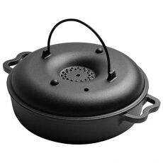 28cm Cast Iron Sukiyaki Pot Roast Sweet Potato Pot Round Barbecue Grill Pan With Lid Turkey Roasting Pan