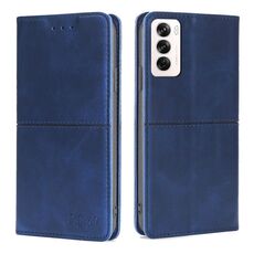 Per OPPO Reno12 5G Custodia per telefono magnetica in pelle con texture mucca globale (blu)