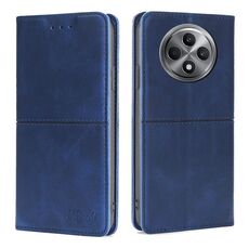 Per OPPO Reno12 F 5G Custodia magnetica in pelle con texture di mucca (blu)