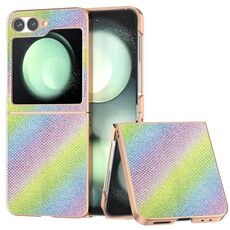 Per Samsung Galaxy Z Flip6 Custodia per telefono con rivestimento nano e texture a diamante (arcobaleno)