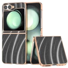 Per Samsung Galaxy Z Flip6 Custodia protettiva per telefono con motivo galattico con placcatura nano (grigio)