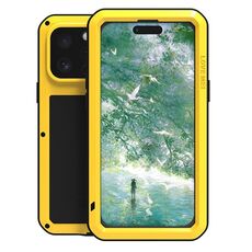 Per iPhone 16 Pro Max LOVE MEI Custodia per telefono antiurto impermeabile antipolvere in metallo (giallo)
