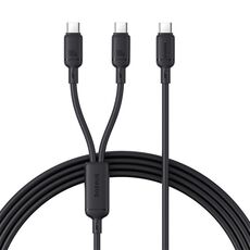 Cavo di ricarica rapida Baseus Silky Series da 1,5 m e 100 W da USB-C/Type-C a Dual Type-C (nero cluster)